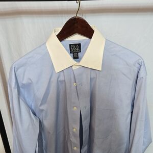 Jos. A. Bank Light Blue Dress Shirt with White Collar  Size: 16 34